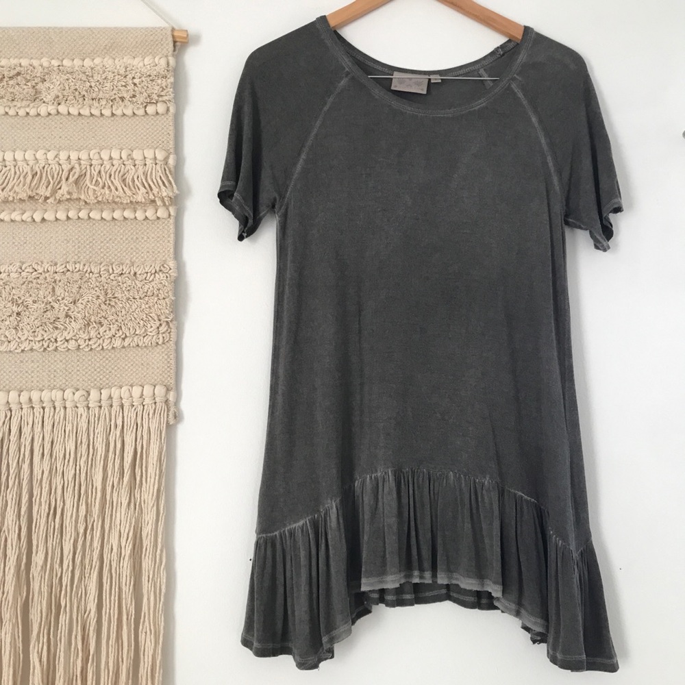 Nordstrom Dantelle Gray Burnt Out / Acid Wash Top